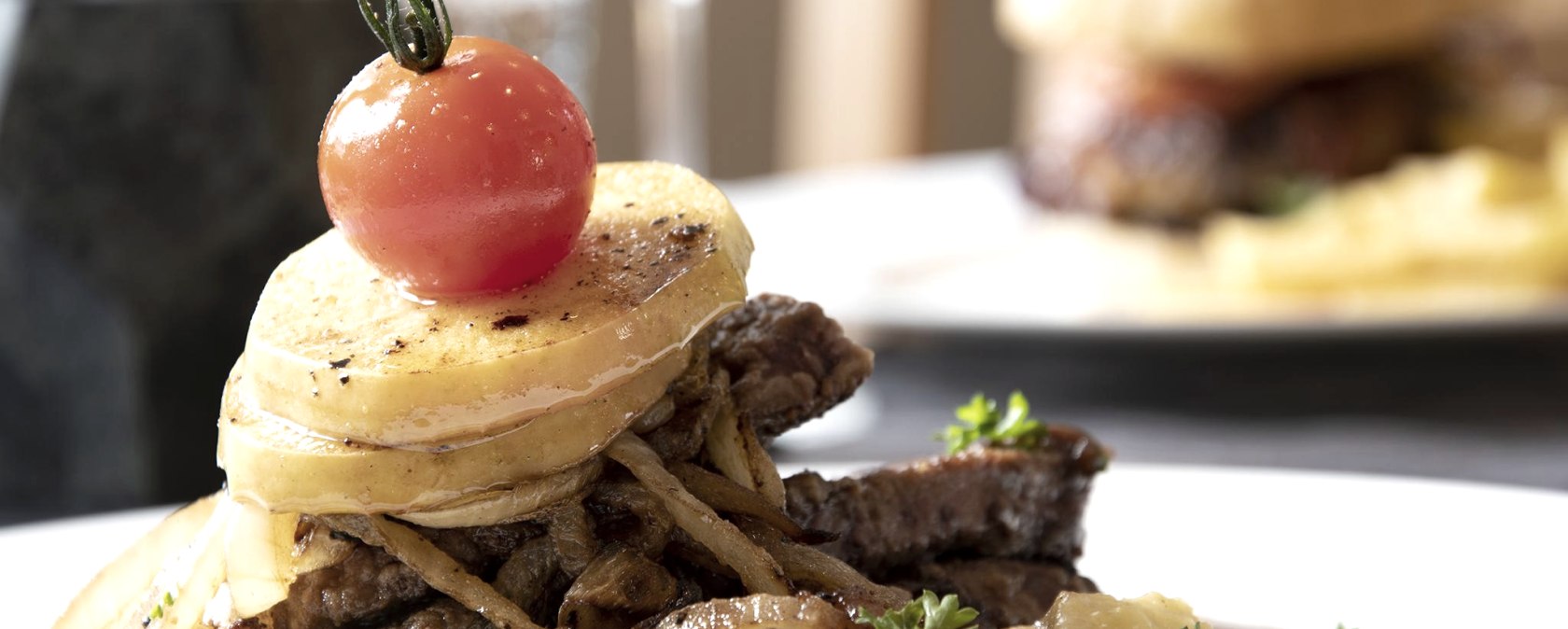 Burger in Brauers 800°C Restaurant, © Brauers Landarthotel Burger in Brauers 800°C Restaurant, © Brauers Landarthotel