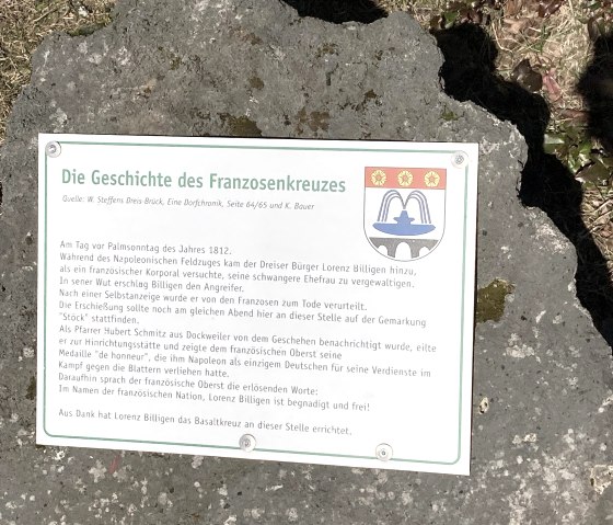 Geschichte Franzosenkreuz, © GesundLand Vulkaneifel Geschichte Franzosenkreuz, © GesundLand Vulkaneifel