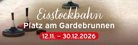Eine Eissstockbahn in einem städtischen Platz. Veranstaltung vom 12. November bis 30. Dezember 2026.