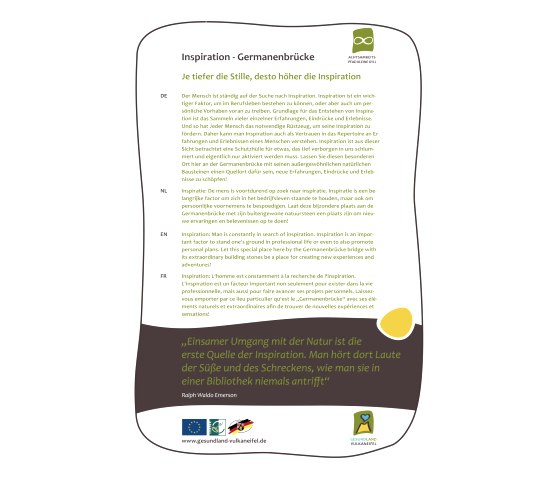 Tafel  "Regeneration / Rast", &copy; GesundLand Vulkaneifel GmbH