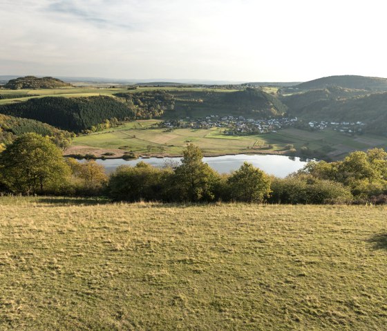 View of the Meerfelder Maar from the Landesblick observation tower, © Eifel Tourismus GmbH, D. Ketz