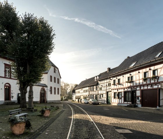 Olef market square with tracks of the Oleftalbahn, © Eifel Tourismus GmbH, D. Ketz