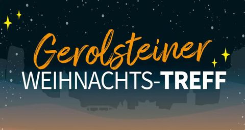 A festive logo for the Gerolsteiner Christmas meeting. It showcases a wintry atmosphere with stars and a peaceful skyline.