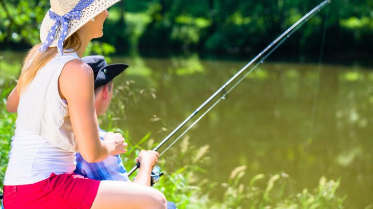 Fisherman at the pond