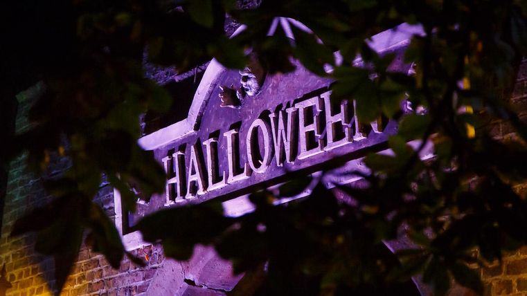 Purple illuminated text Halloween
