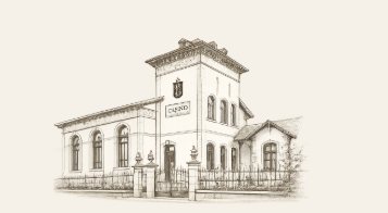 A historic building with a tower and ornate details. The facade is elegant and displays the name "Candor".