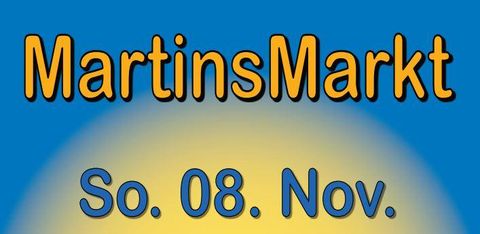 Een kleurrijke tekst voor de Martinusmarkt. De datum is zondag 8 november.