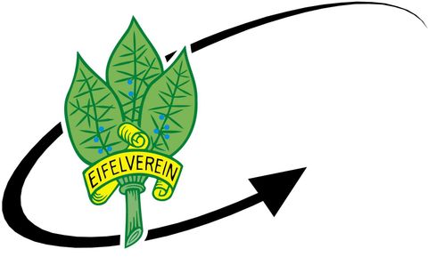 A logo of the Eifel Association with green leaves and yellow lettering. It symbolizes the nature and hiking association in the Eifel region.