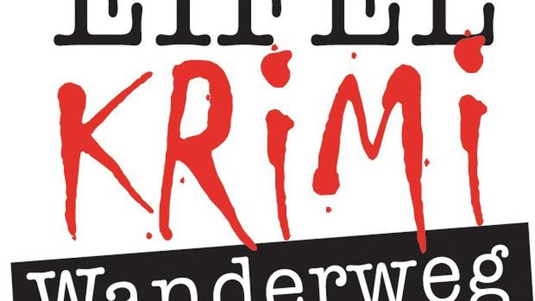 The red-black logo of the Eifel Crime Hiking Trail