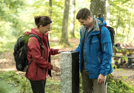 Black and white boundary stone on the Schneifel Trail, &copy; Eifel Tourismus GmbH / D. Ketz