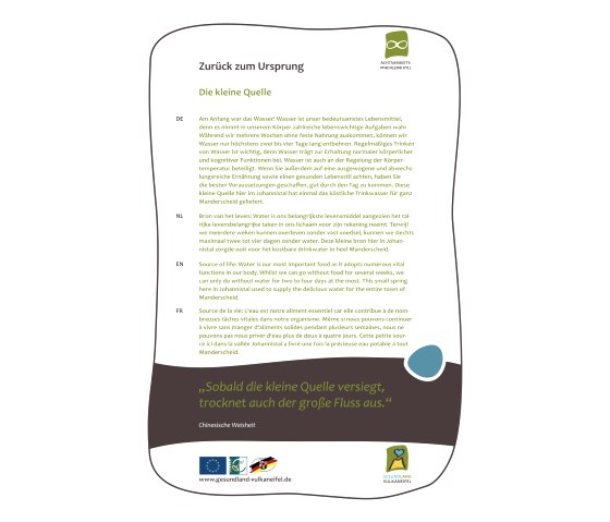 Tafel "Zur&uuml;ck zum Ursprung", &copy; GesundLand Vulkaneifel GmbH