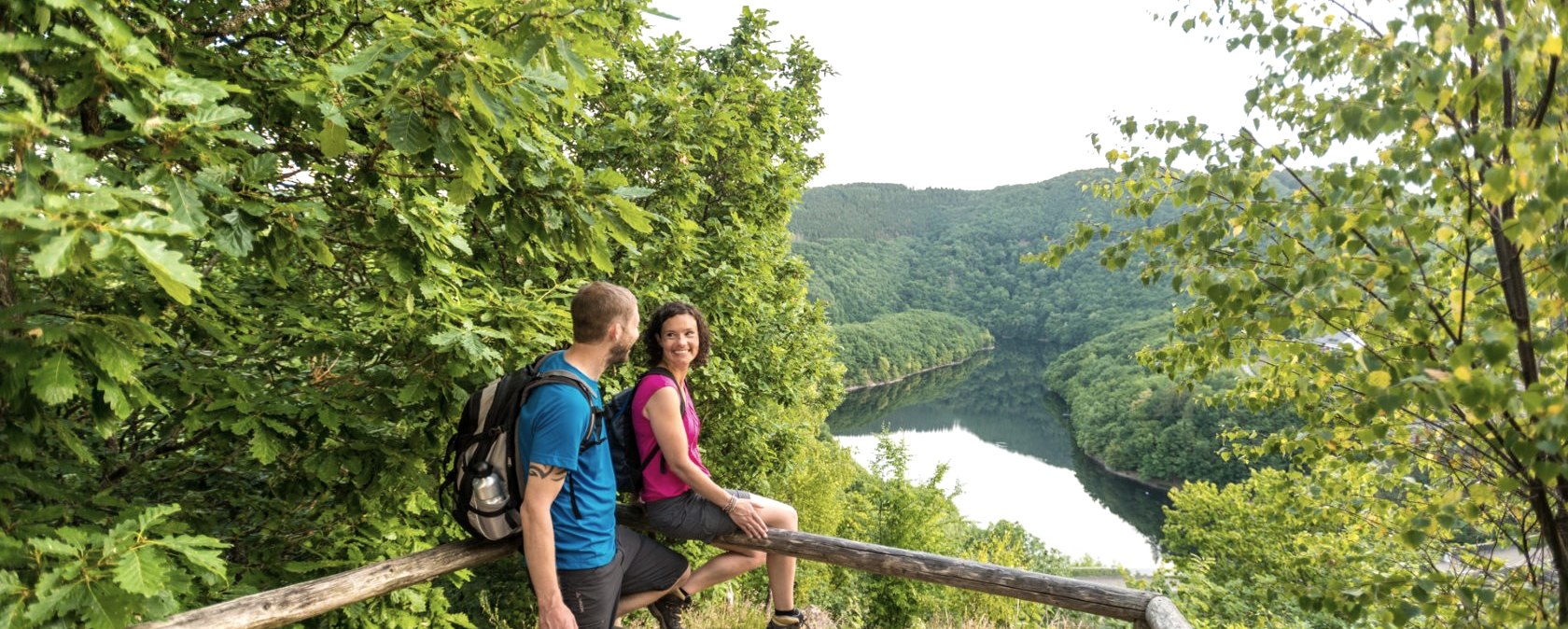 Rur-Olef route: uitzicht op de Urft-stuwdam in het Nationaal Park Eifel, © Eifel Tourismus GmbH, D. Ketz