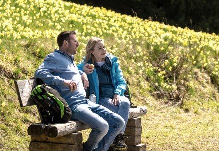 Rust uit te midden van bloeiende narcissen, © Städteregion Aachen, Dominik Ketz