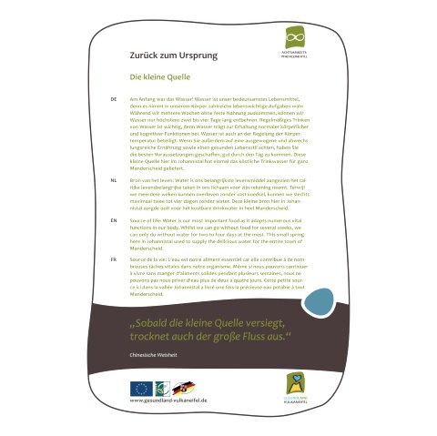 Tafel "Zur&uuml;ck zum Ursprung", &copy; GesundLand Vulkaneifel GmbH