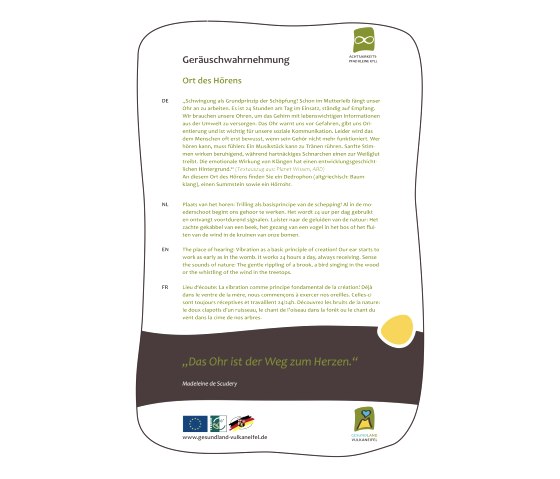 Tafel "Ger&auml;uschwahrnehmung", &copy; GesundLand Vulkaneifel GmbH
